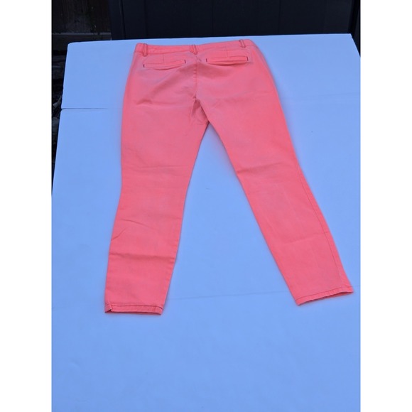 Gap Pants Women's 2 Pink Skinny Ankle Khaki Stretch Cotton Blend Chino Preppy - Picture 2 of 5